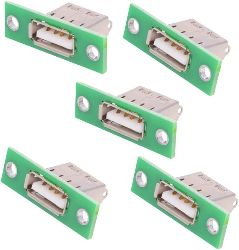 5Pcs USB Type-A Female DIY OEM Socket Connector with Panel Mount