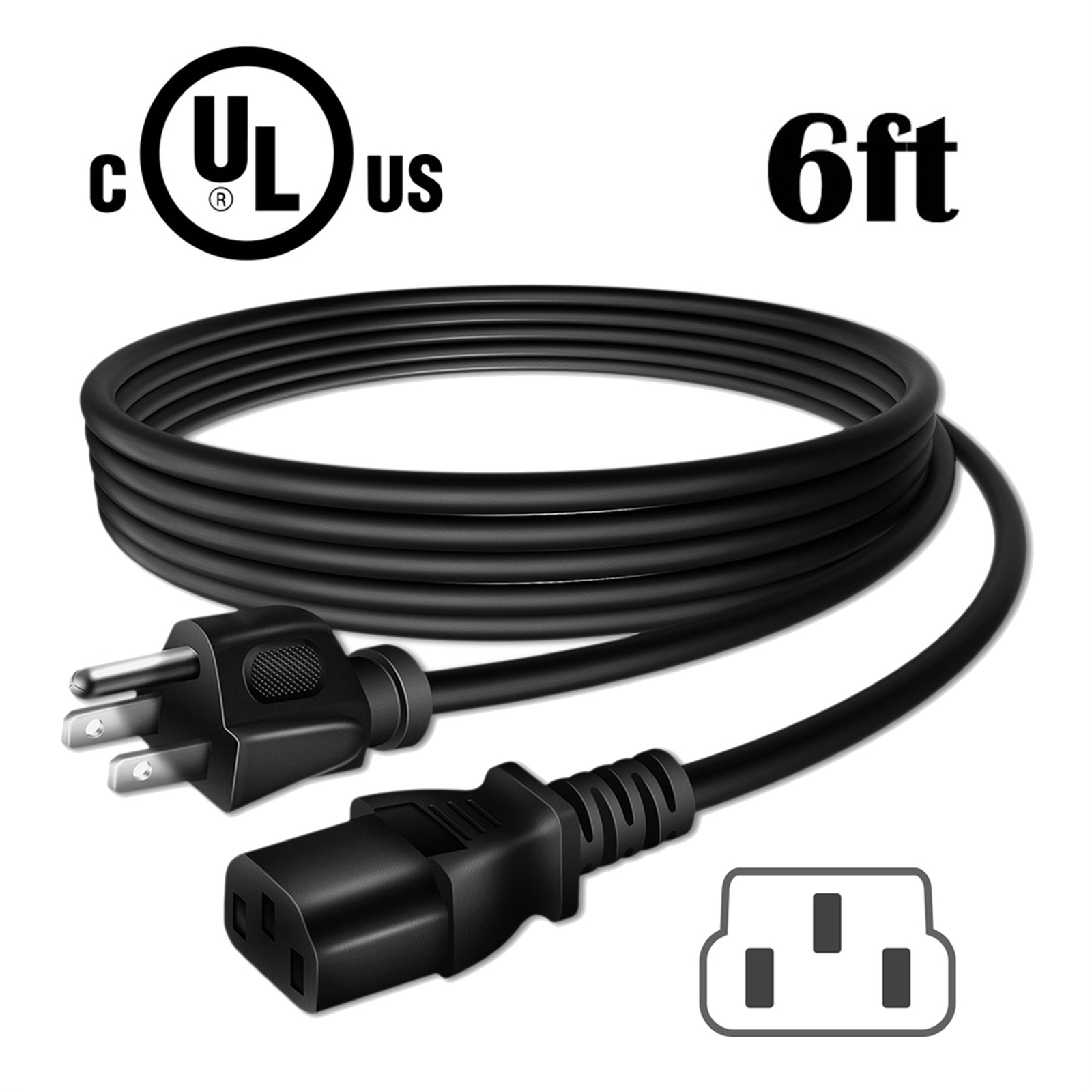 UL 6ft AC Cord For Mitsubishi WD570U DLP Projector 3500 Lumens Home Theater HD