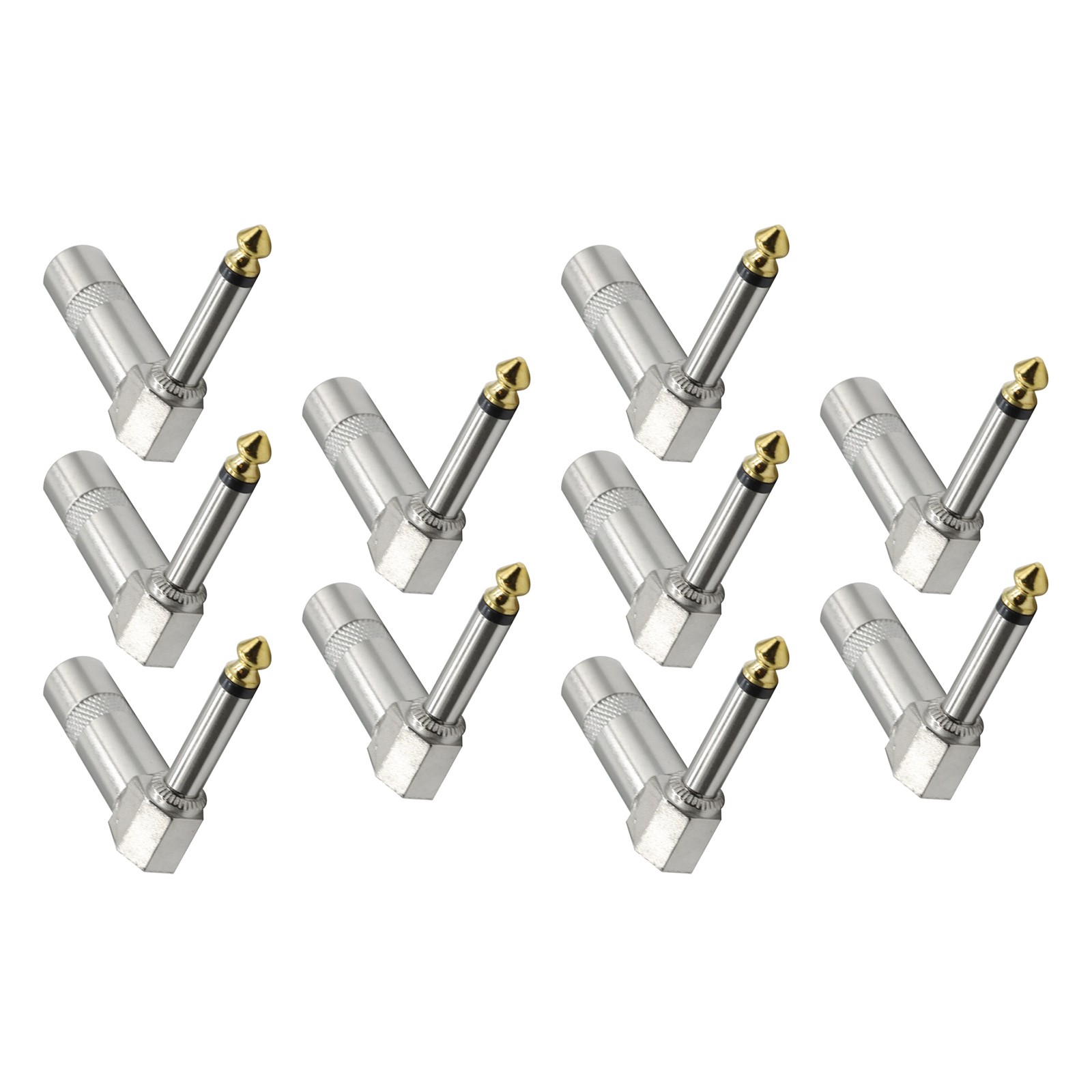 10PCS 1/4 TS Right Angle Mono Phone Plug for recording and performances
