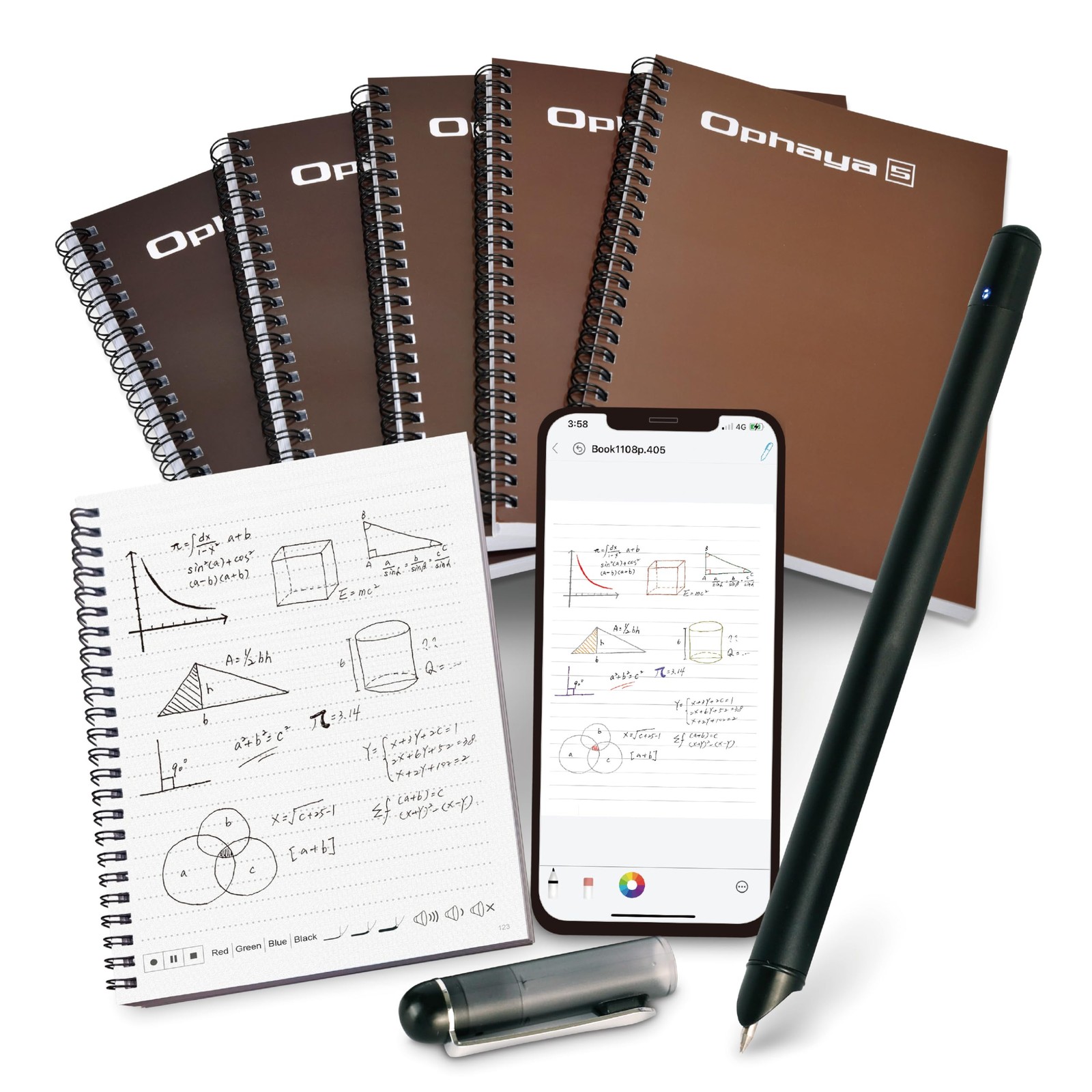 Sync Pen and A5 Notebook(5-Pack) for Note Taking| Gifts for Adults Men Cowork...