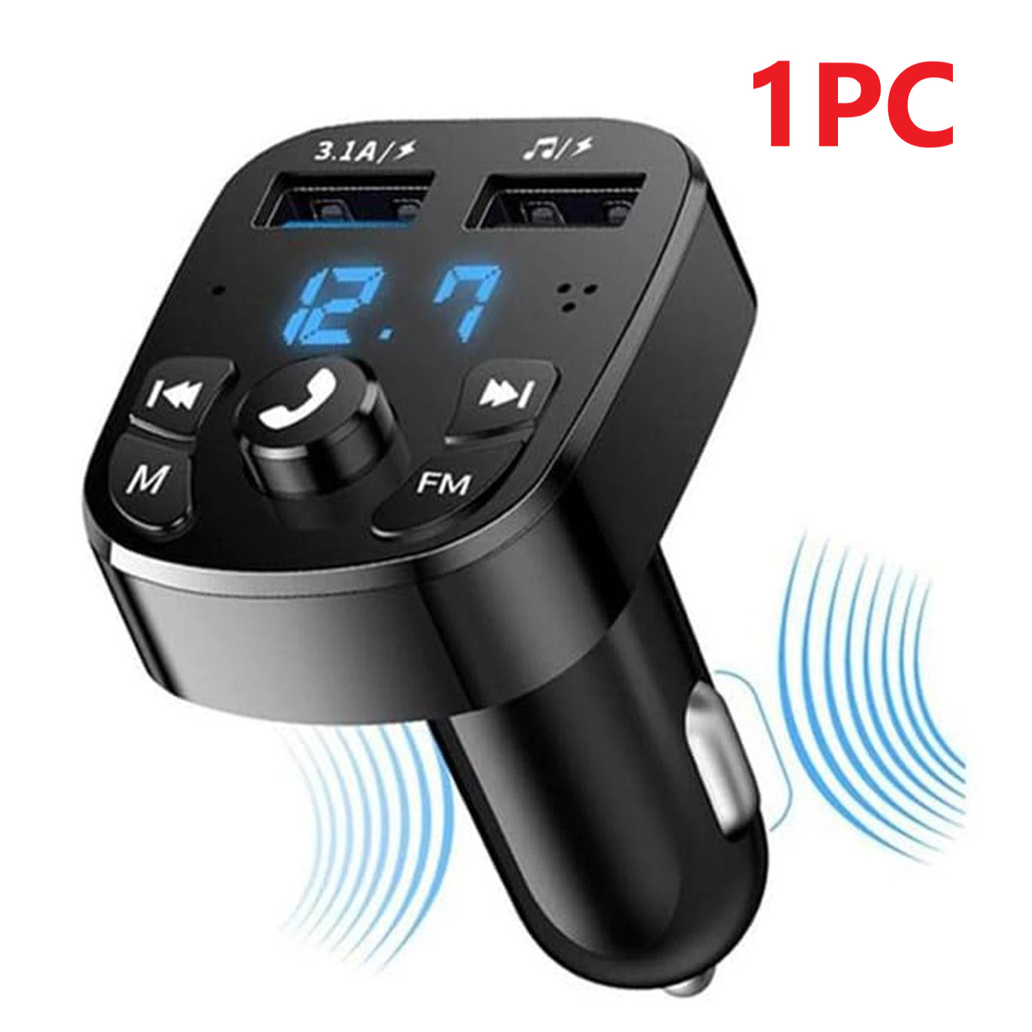 Bluetooth 5.0 Car Wireless FM Transmitter Adapter 2USB PD Charger AUX Hands-Free