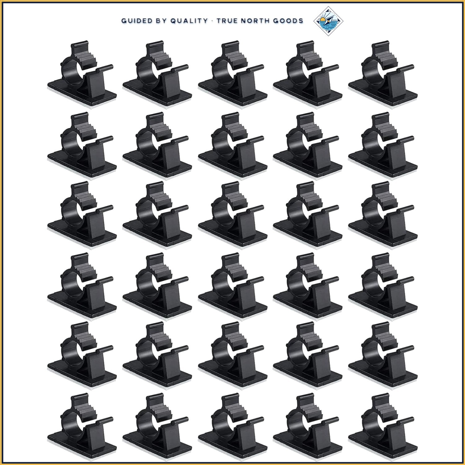 30 Pack Adjustable Cable Clips with Strong Adhesive for Wire Management