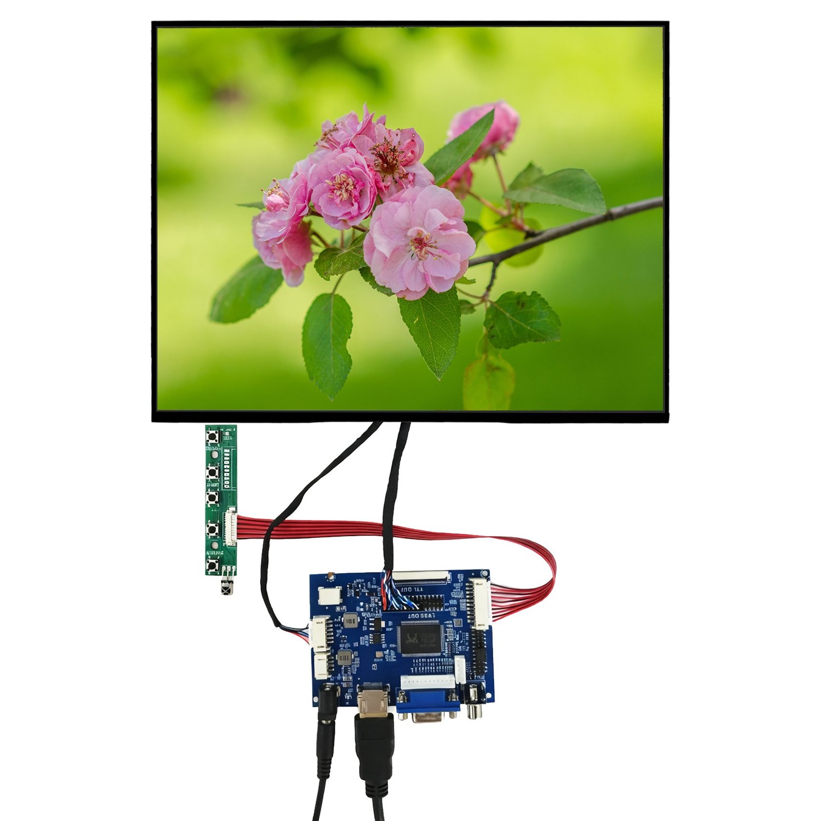 HD VGA 2AV LCD Controller Board 12.1inch VS121GH-L01 1024X768 IPS LCD Screen