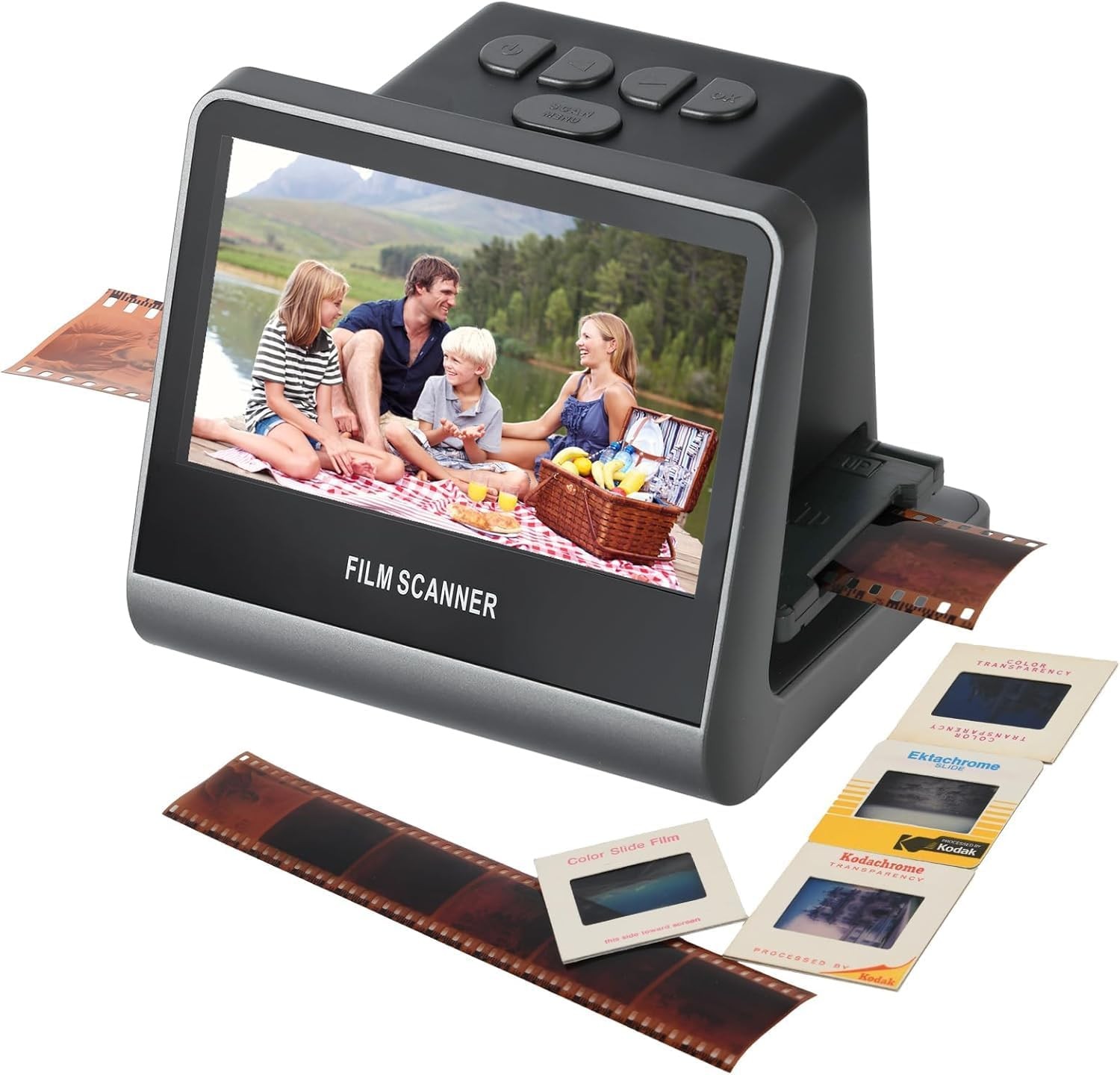 22MP Film Scanner 5 Inch LCD 16GB Slide Scanner Negative 135 126 110 Super8...
