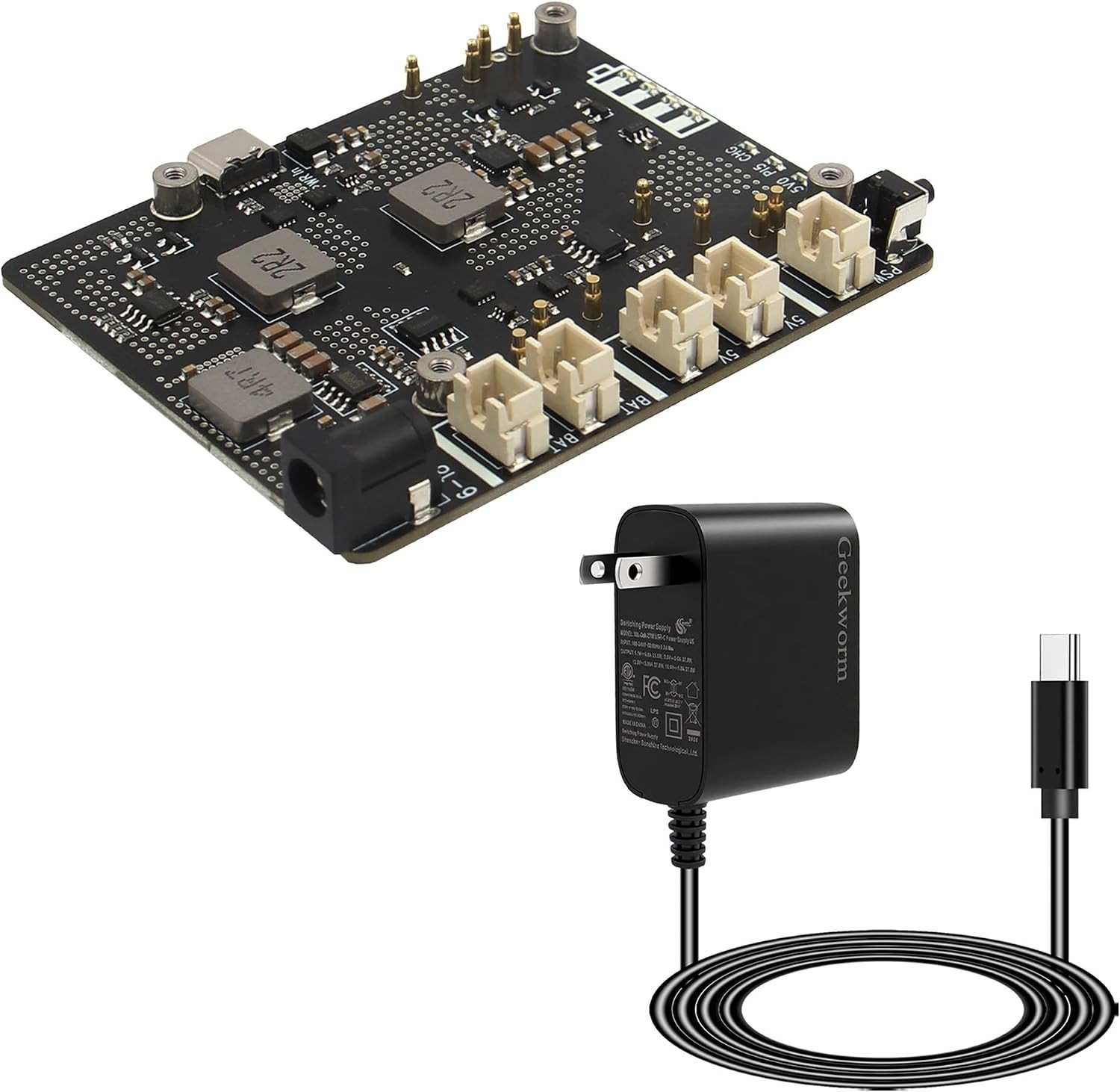 X1203 5V UPS Shield+ PD 27W USB-C Power Adapter for Raspberry Pi 5|