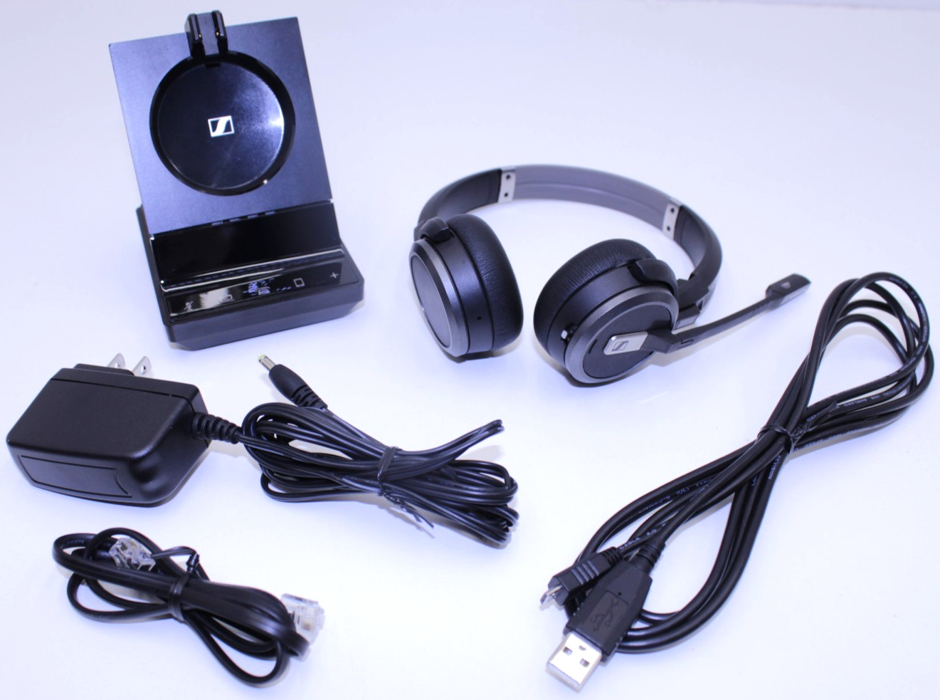 Sennheiser EPOS SDW 60 Headset w/ Base Power Adapter USB RJ11 Tested