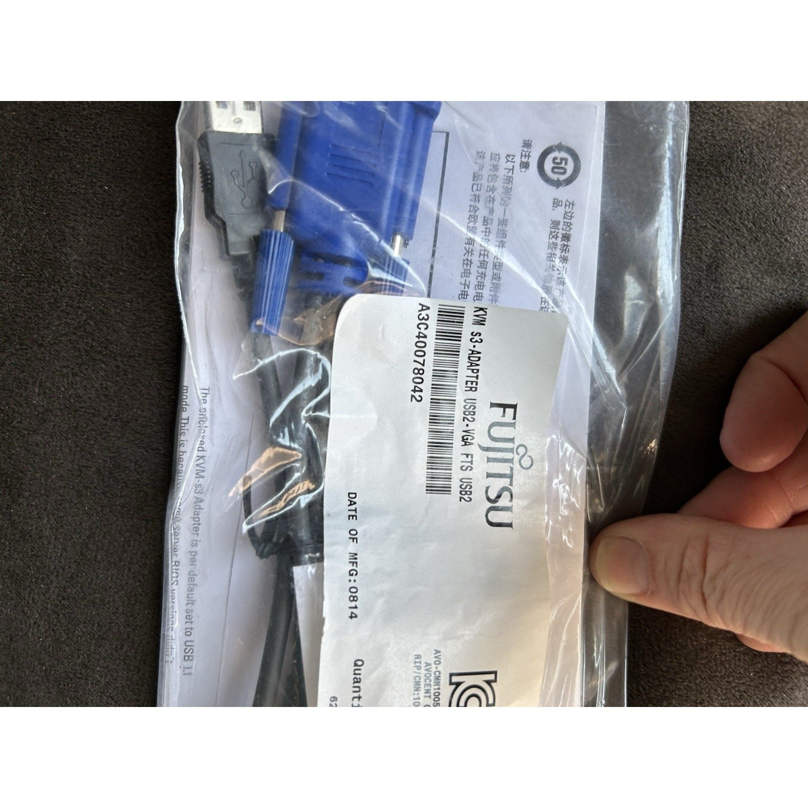 Original Fujitsu SIEMENS KVM S3- ADAPTER USB2-VGA FTS USB2