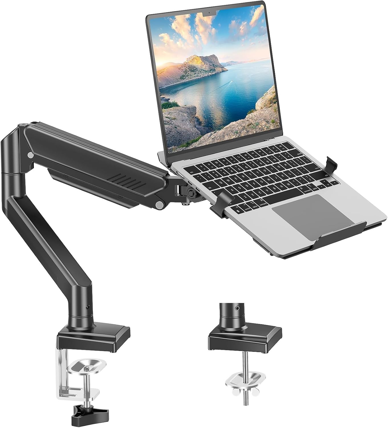 MOUNT PRO Laptop Arm Mount for Desk, 2 in 1 Function Monitor Laptop Stand, Fits 