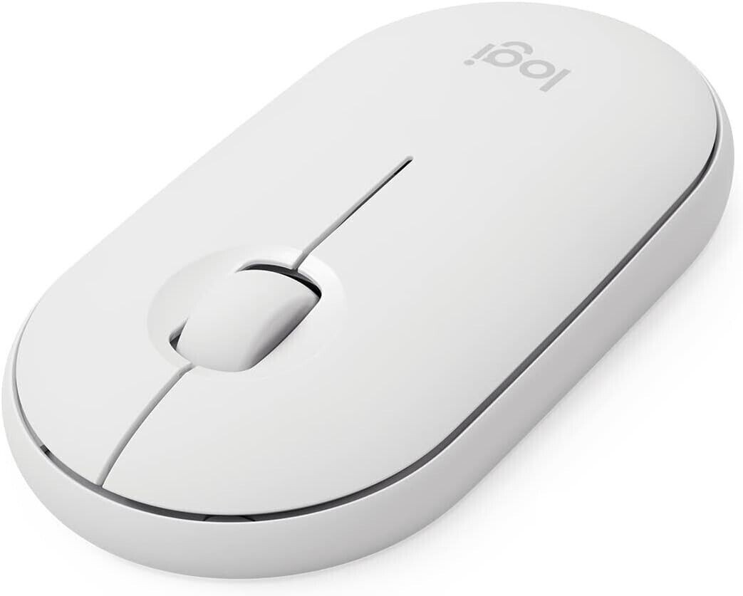 Logitech Slim Wireless Bluetooth Mouse Silent Click for iPad & macOS - White