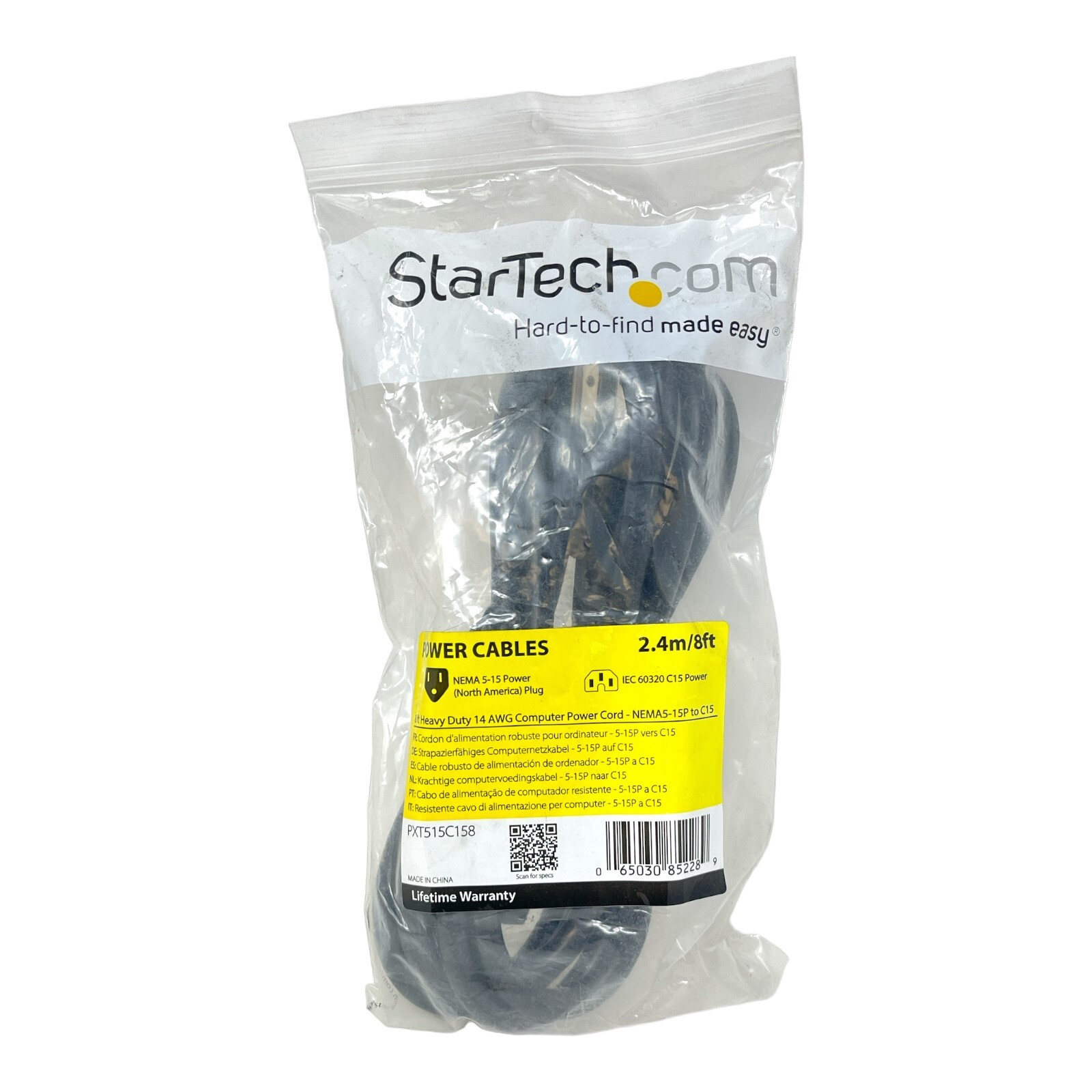 StarTech.com 8ft (2.4m) HEAVY DUTY 14 AWG COMPUTER POWER CORD NEW/NOS