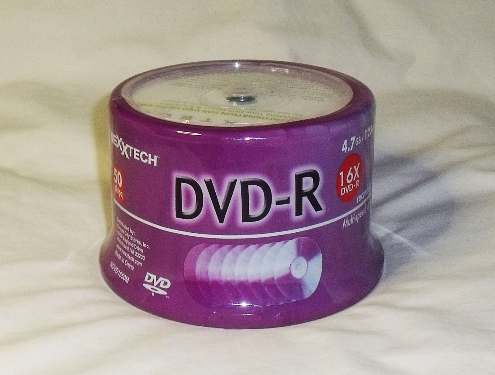Nexxtech 16X DVD-R 50 Pack Recordable 4.7GB 120 min (new sealed)