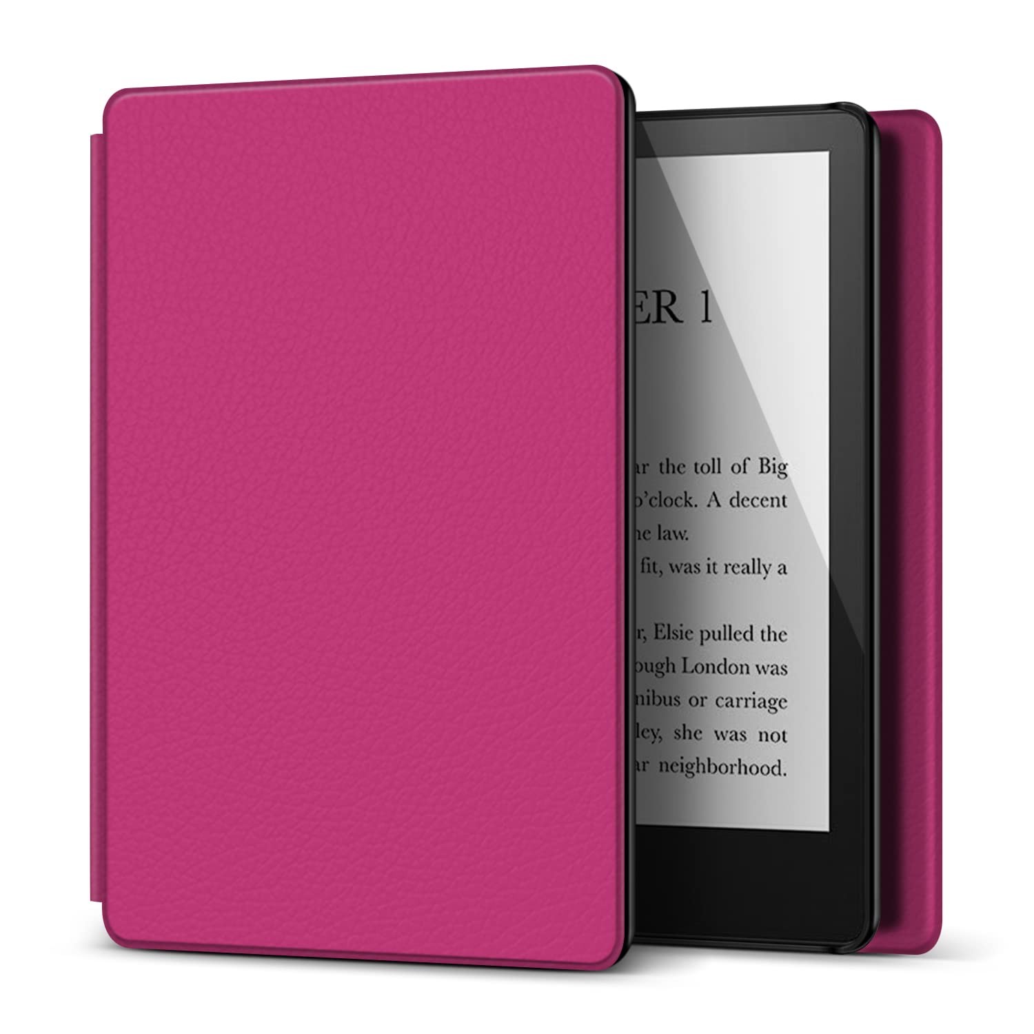 TNP Kindle Paperwhite 11th Generation Case, 6.8-Inch PU Leather, Hot Pink