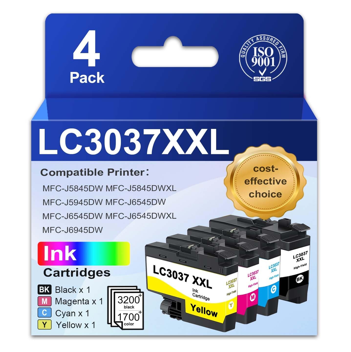 LC3037XXL Ink Cartridges Replacement for Brother 3037 LC3037 XXL Ink