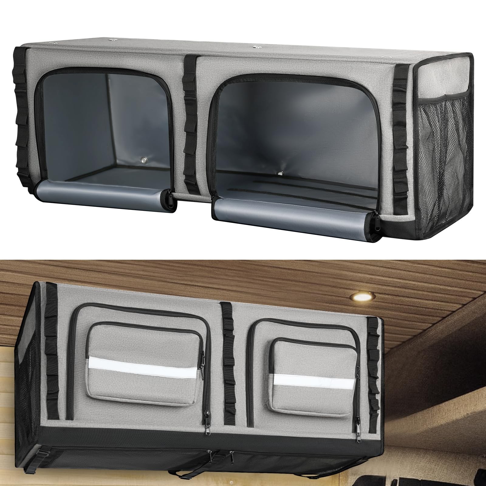SKYJDM 36" RV Overhead SoftSided Storage Cabinet,Gray