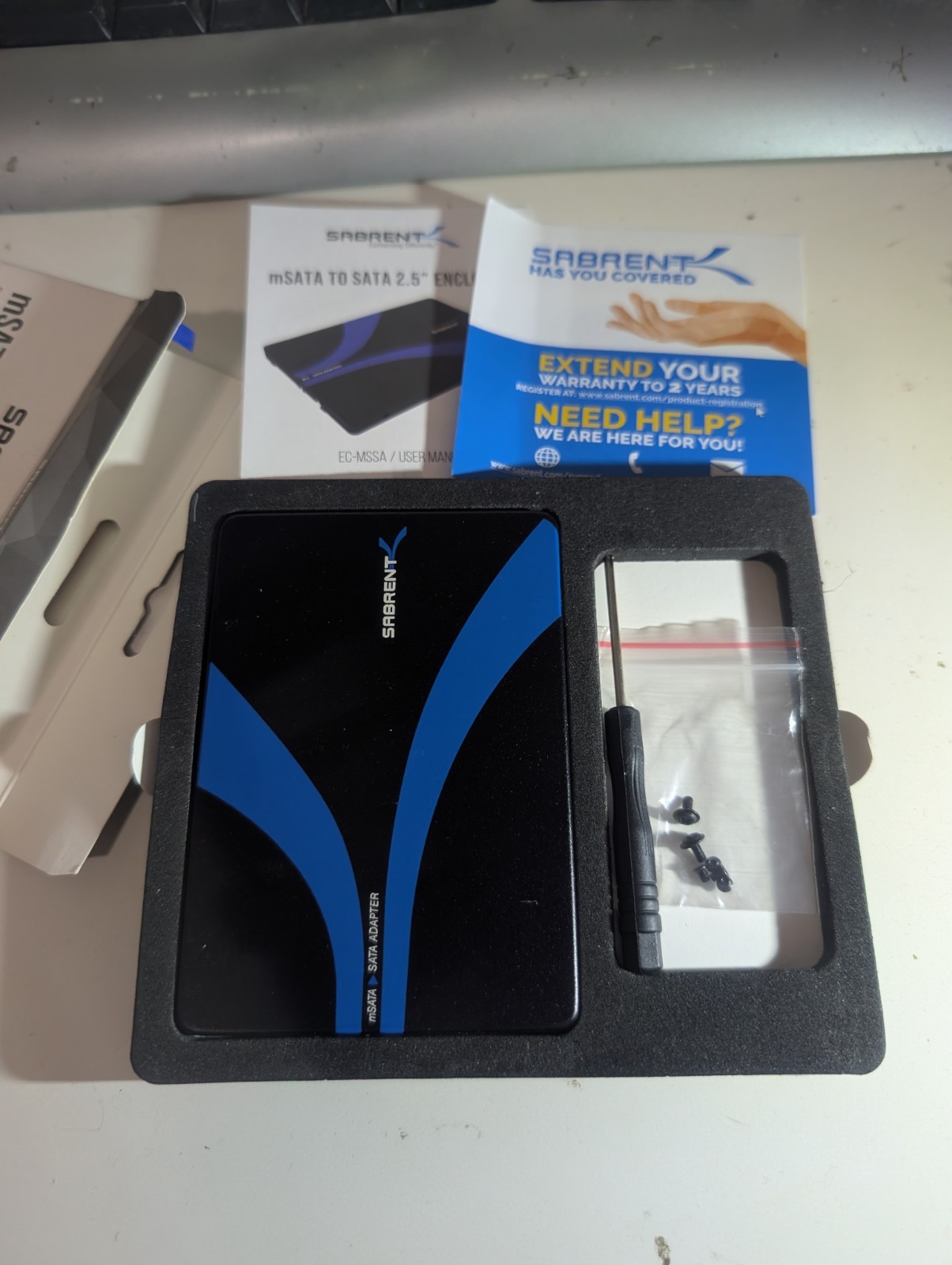 Sabrent mSATA to 2.5-Inch SATA III Aluminum Enclosure Adapter (EC-MSSA) MSATA 