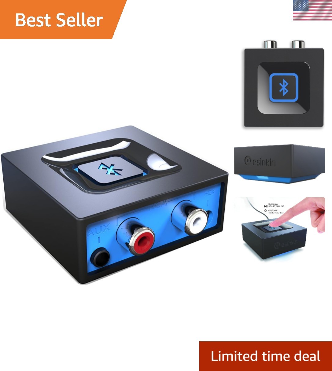 Compact Bluetooth Receiver with Automatic Reconnect - Music Streaming Made Easy