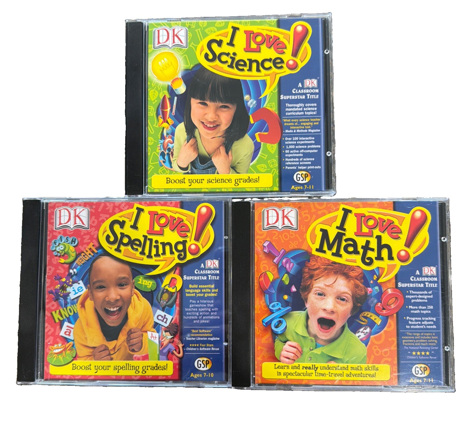 DK INTERACTIVE SET - I Love Spelling, Science & Math - WIN XP/MAC CD