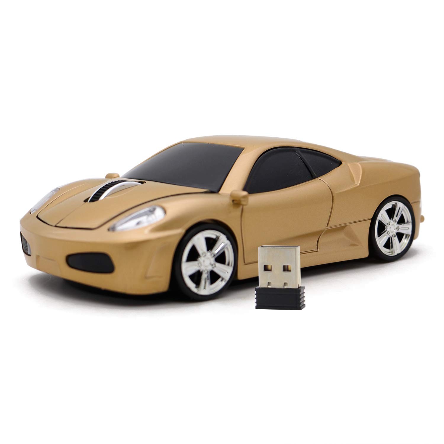 Ai5G Wireless Mouse Sports Car USB Computer Mice Optical 2.4GHz Gold