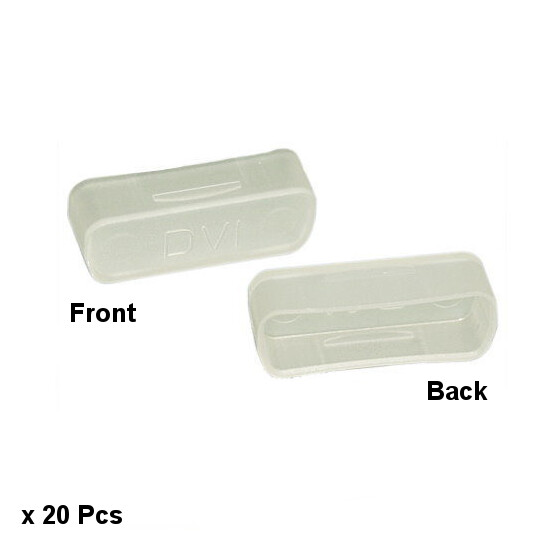 Kentek Lot 20pc DVI Anti-Dust Cover Port Protector Clear for DVI-I/DVI-A/DVI-D