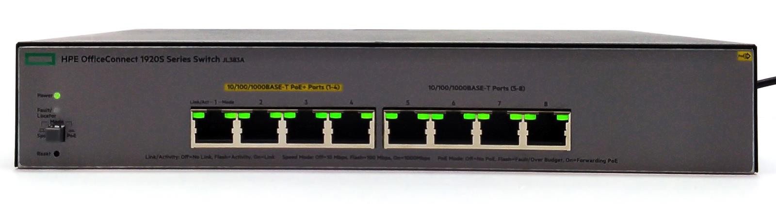 HPE JL383A officeConnect 1920S Ethernet Switch 8G PPoE+ 65W 8 Ports Manageable