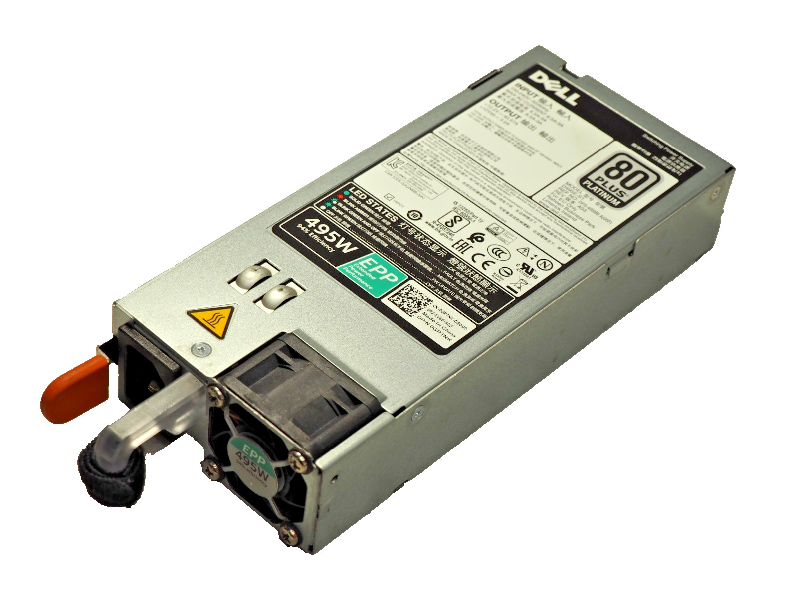 Dell GRTNK D495E-S1 R530 R730 R540 R840 T640 495W 80+ Platinum Power Supply