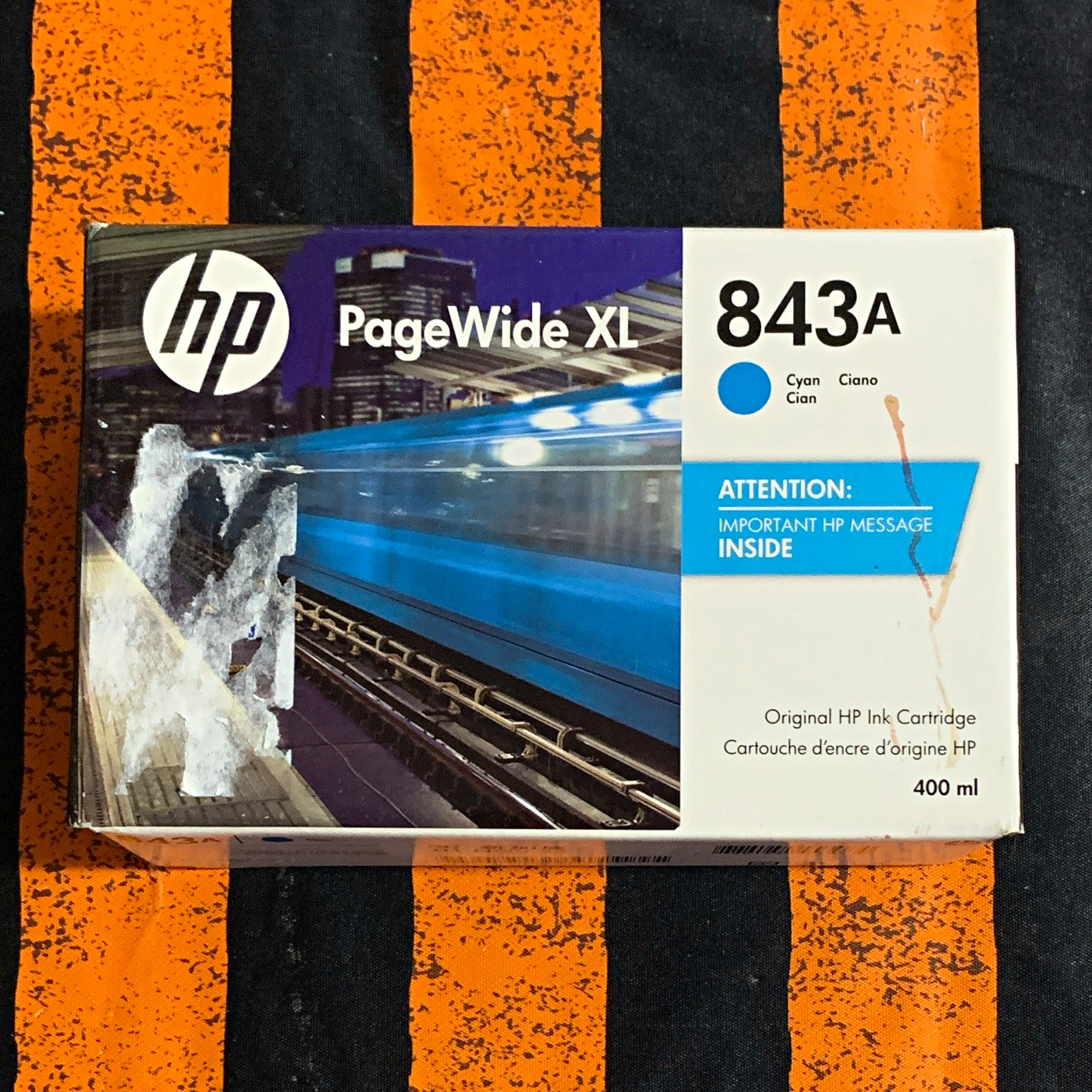 HP PageWide XL 843A Cyan Genuine/Original Ink Cartridge C1Q58A for 4000 4500