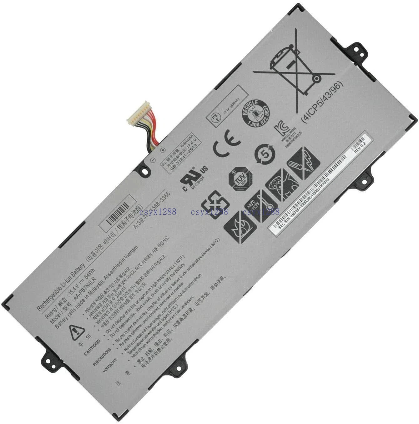New Genuine AA-PBTN4LR Battery for Samsung Notebook 9 NP940X5N NP940X3N NP940X3M