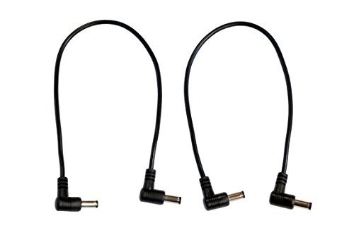 2 Pack of 1 Foot Right Angle DC Power 5.5mm x 2.1mm Patch Cables Wire Male to...
