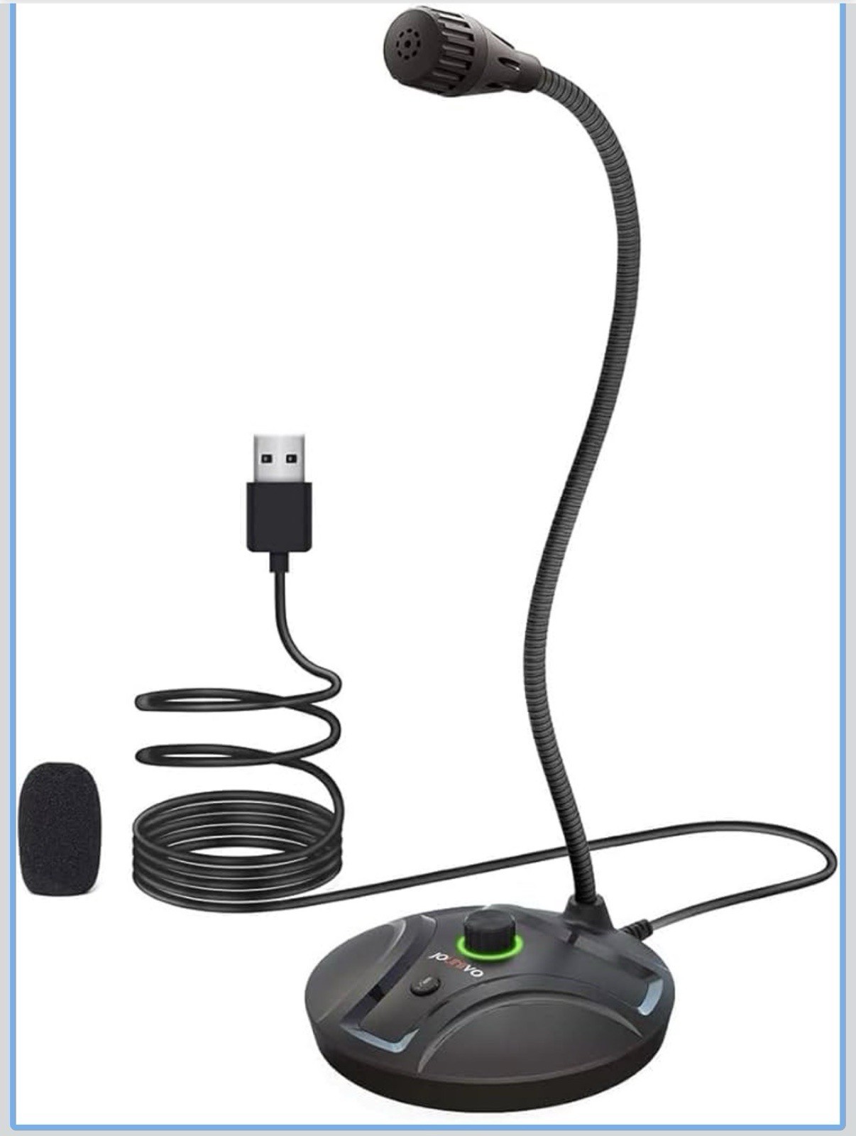 JOUNIVO USB Computer Microphone JV605 PRO with Mute Button & Volume