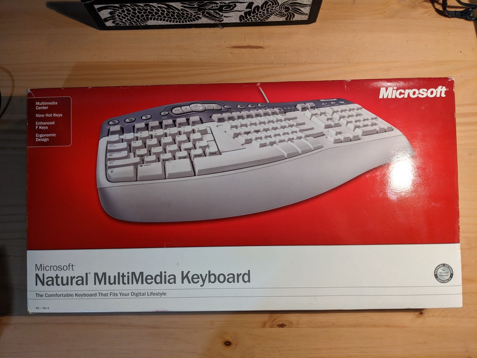 Microsoft Natural Multimedia Keyboard Ergonomic 1.0A Model RT9470 White - NEW