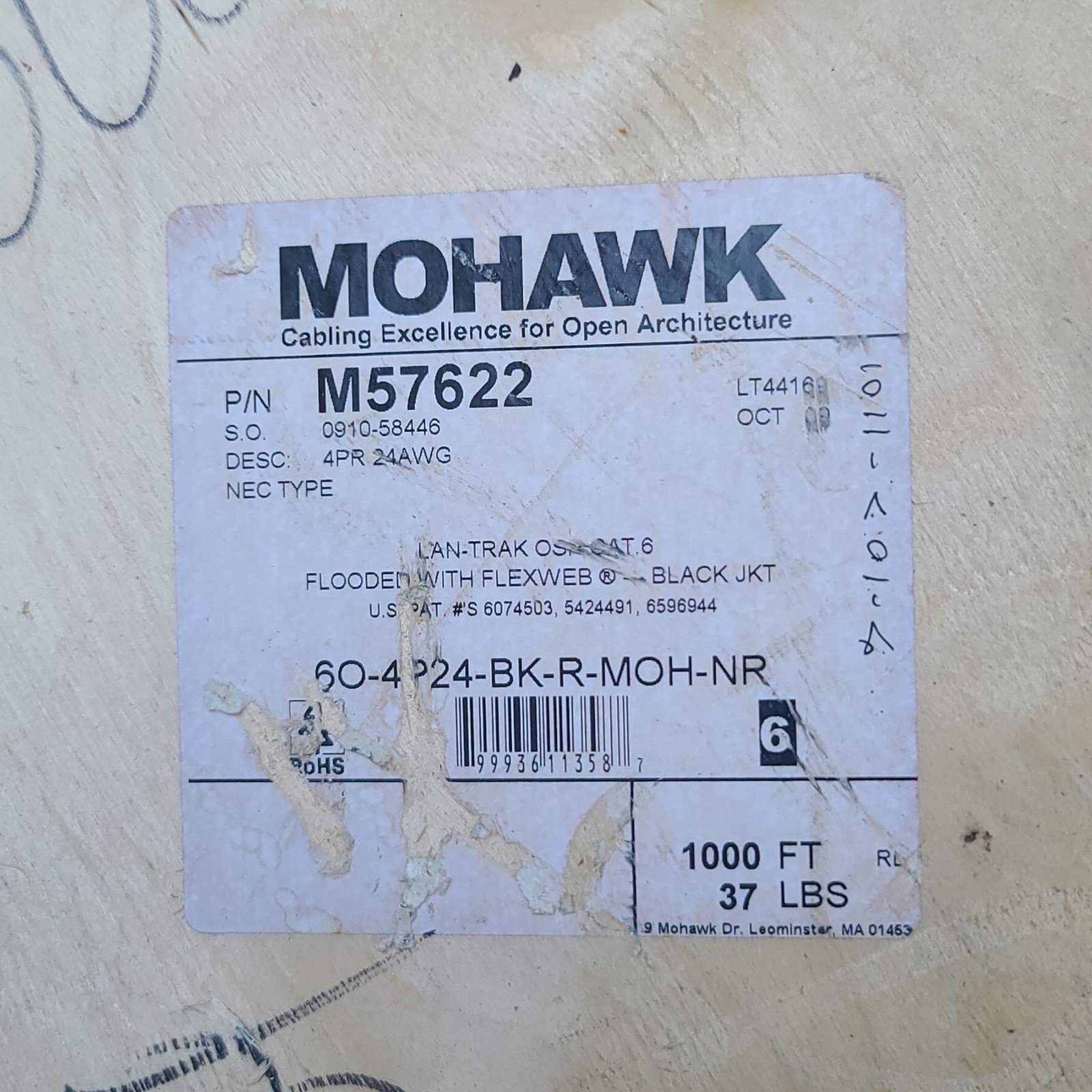 Belden/Mohawk M57622 CAT6 Outdoor OSP Cable 1000ft – Gel-Filled, UV Rated