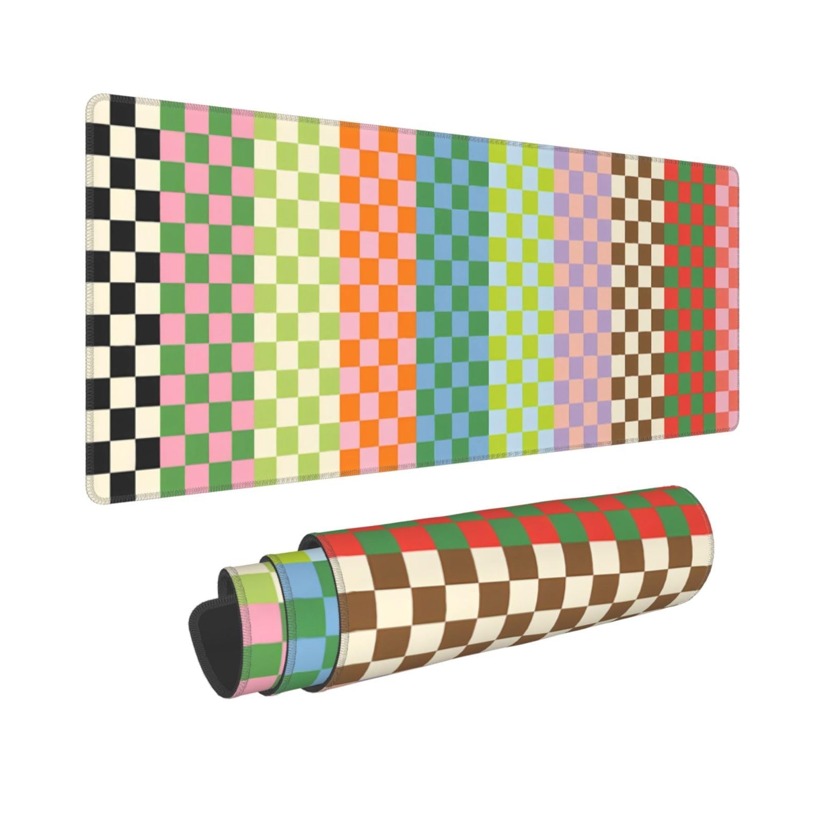 Colorful Checkerboard Gaming Mouse Pad Extended Desk Mat 31.5x11.8 Inch