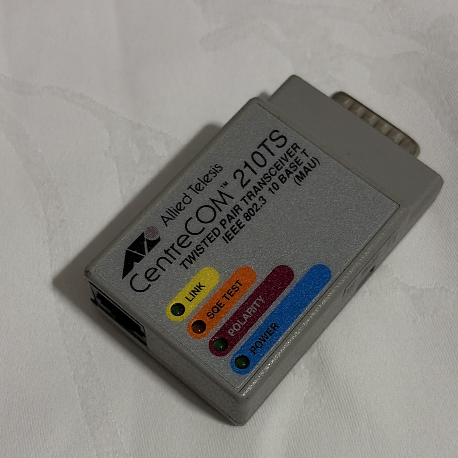 Allied Telesis CentreCOM 210TS AT-2-10TS 10BASE-T RJ-45 to DB-15 MAU