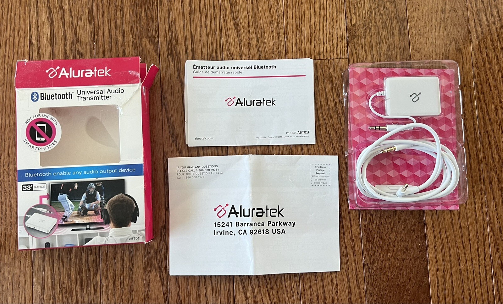 Aluratek Model: ABT01F Universal Bluethooth Audio Transmitter . New