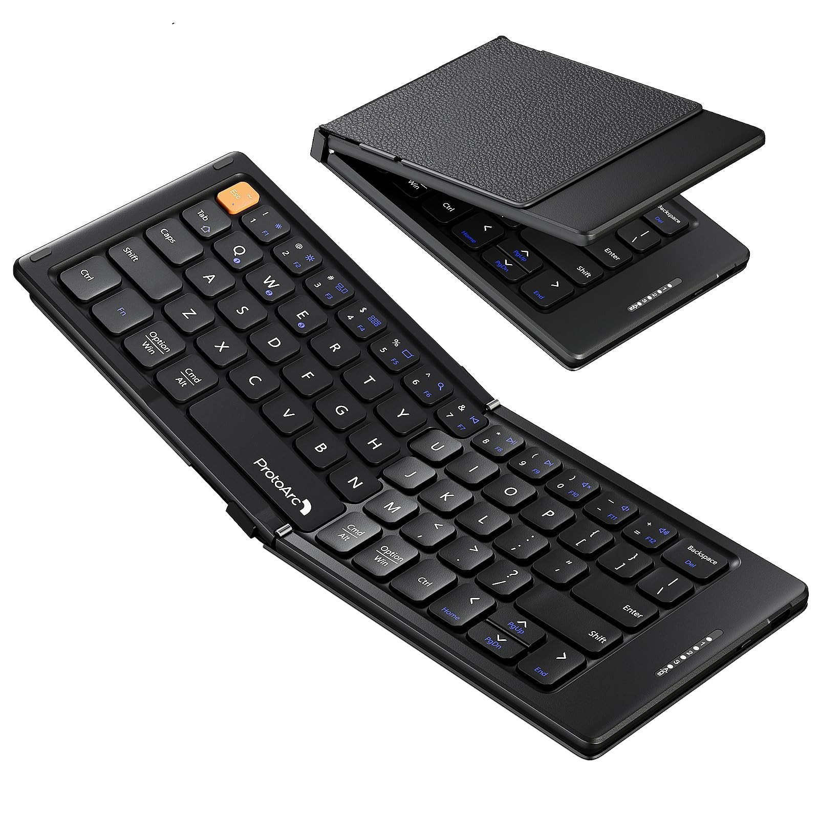 ProtoArc XK04 Foldable Compact Keyboard for Phone and Tablet, Black