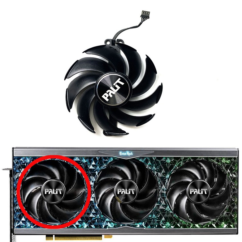For PALIT RTX4070tiS 4080 4090GameRock Graphics Card Cooling Fan w/metal Label