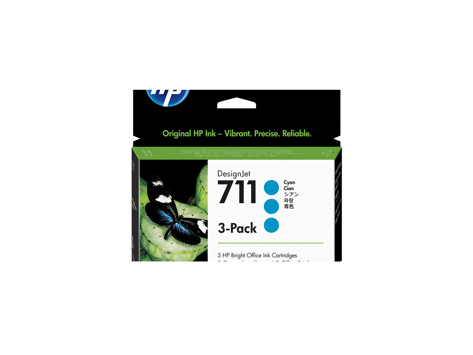HP 711 3-pack 29-ml Cyan DesignJet Ink Cartridges, CZ134A