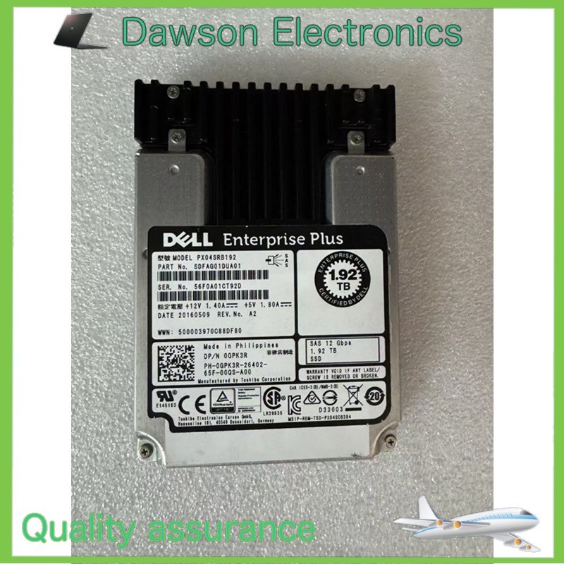 New 0GPK3R 1.92TB SSD SAS PX04SRB192 DELL Enterprise Plus 12 Gbps DP/N GPK3R