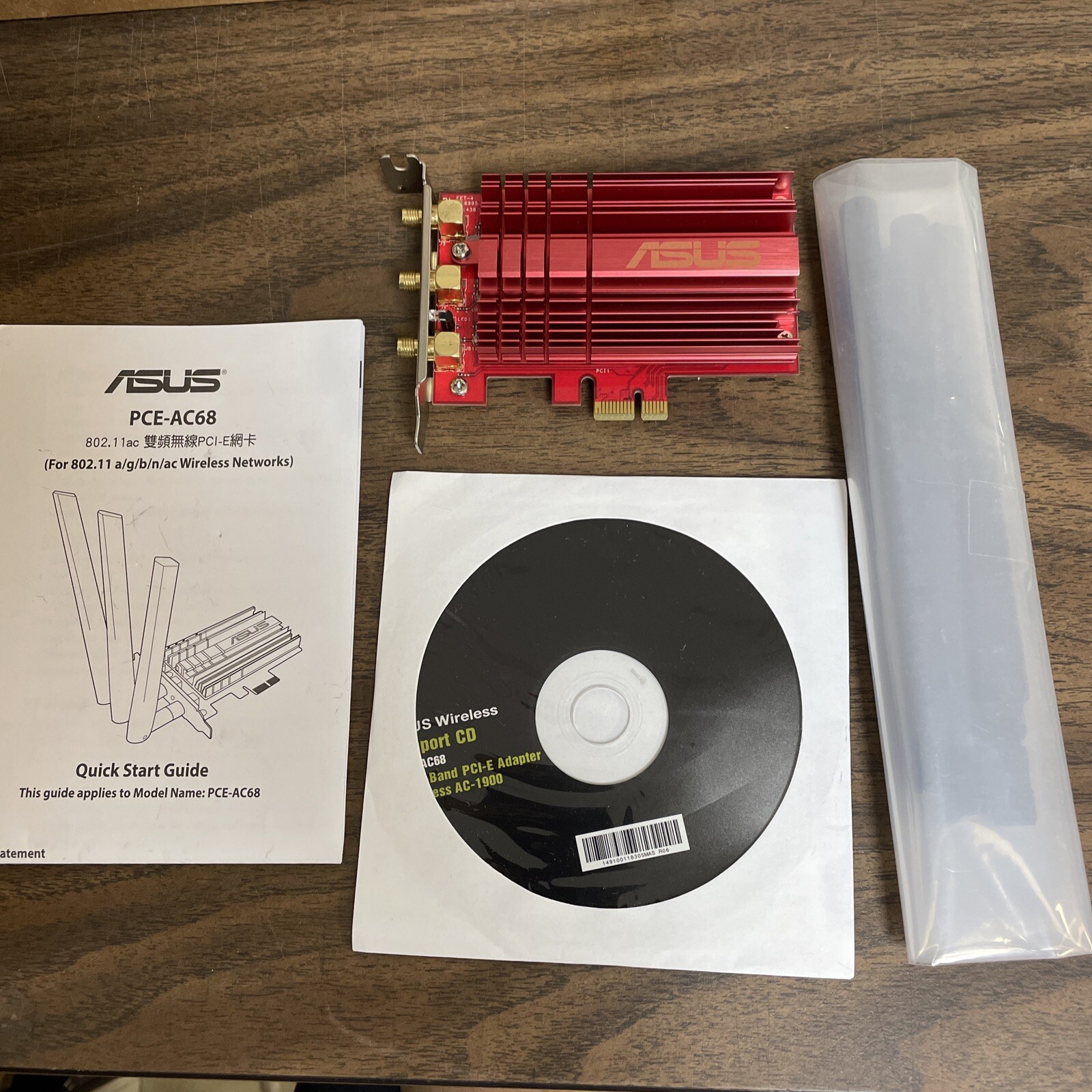 Asus PCE-AC68 3x3 AC1900 Dual Band PCI Express Wireless Adapter 802.11AC WiFi AC