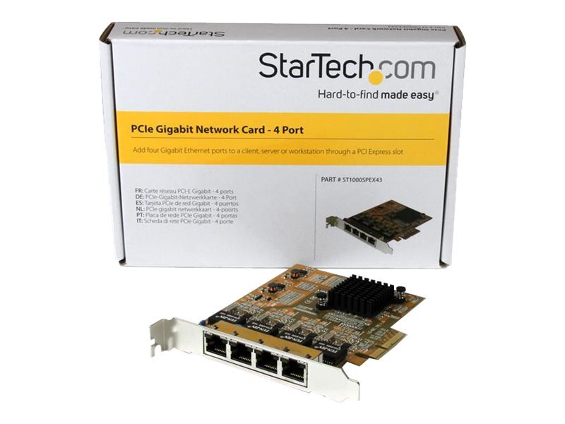 ST1000SPEX43 StarTech.com 4 Port PCIe Gigabit Network Card ~D~