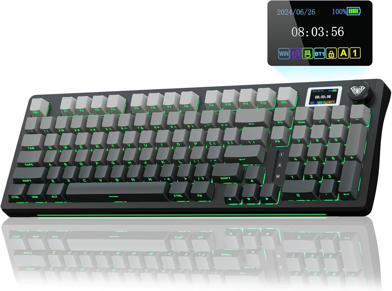 AULA S98 Pro Wireless Mechanical Gaming Keyboard with Screen, Knob, 96 Keys