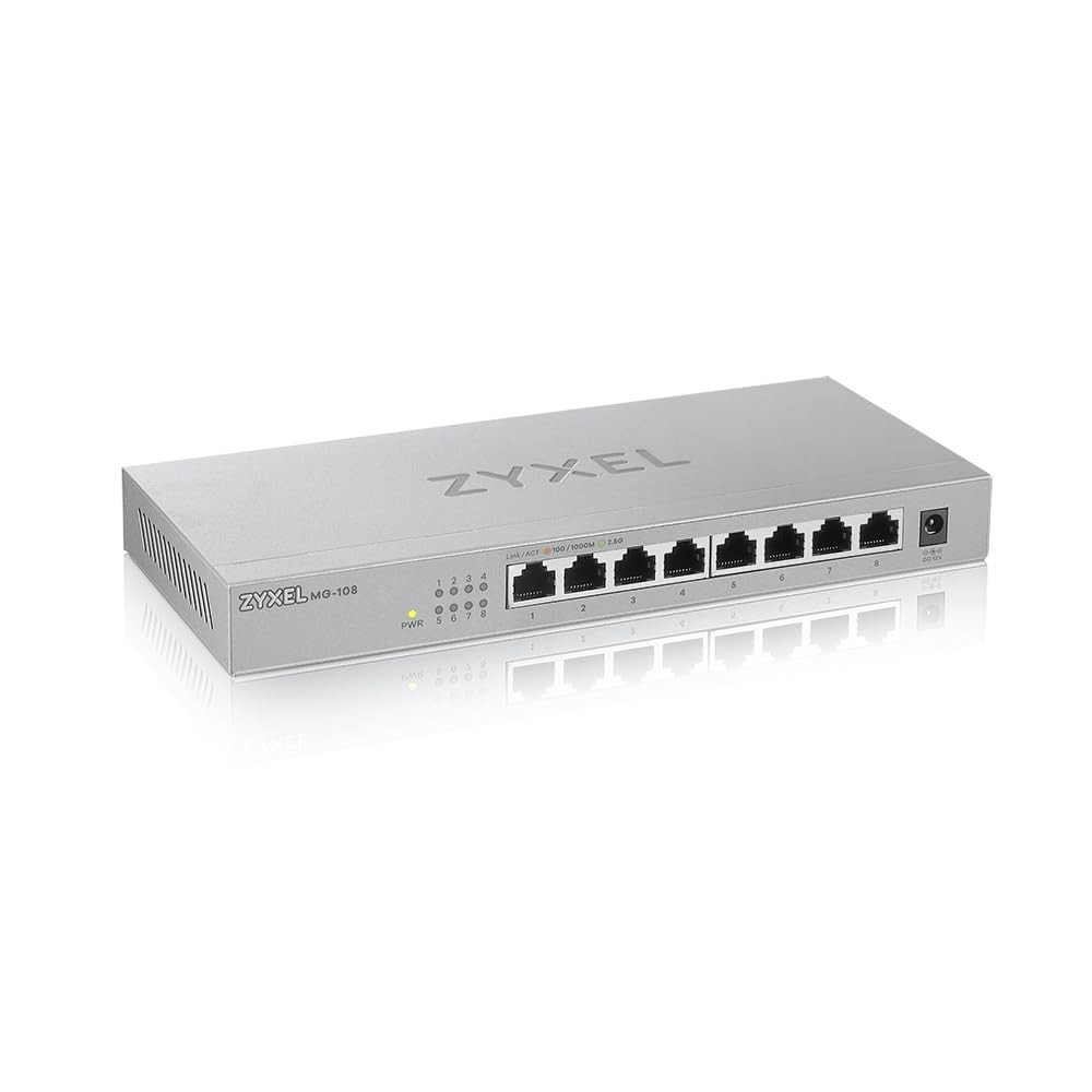 Zyxel 8-Port 2.5G Multi-Gigabit 8 Port | 2,5G RJ45 | Unmanaged, black