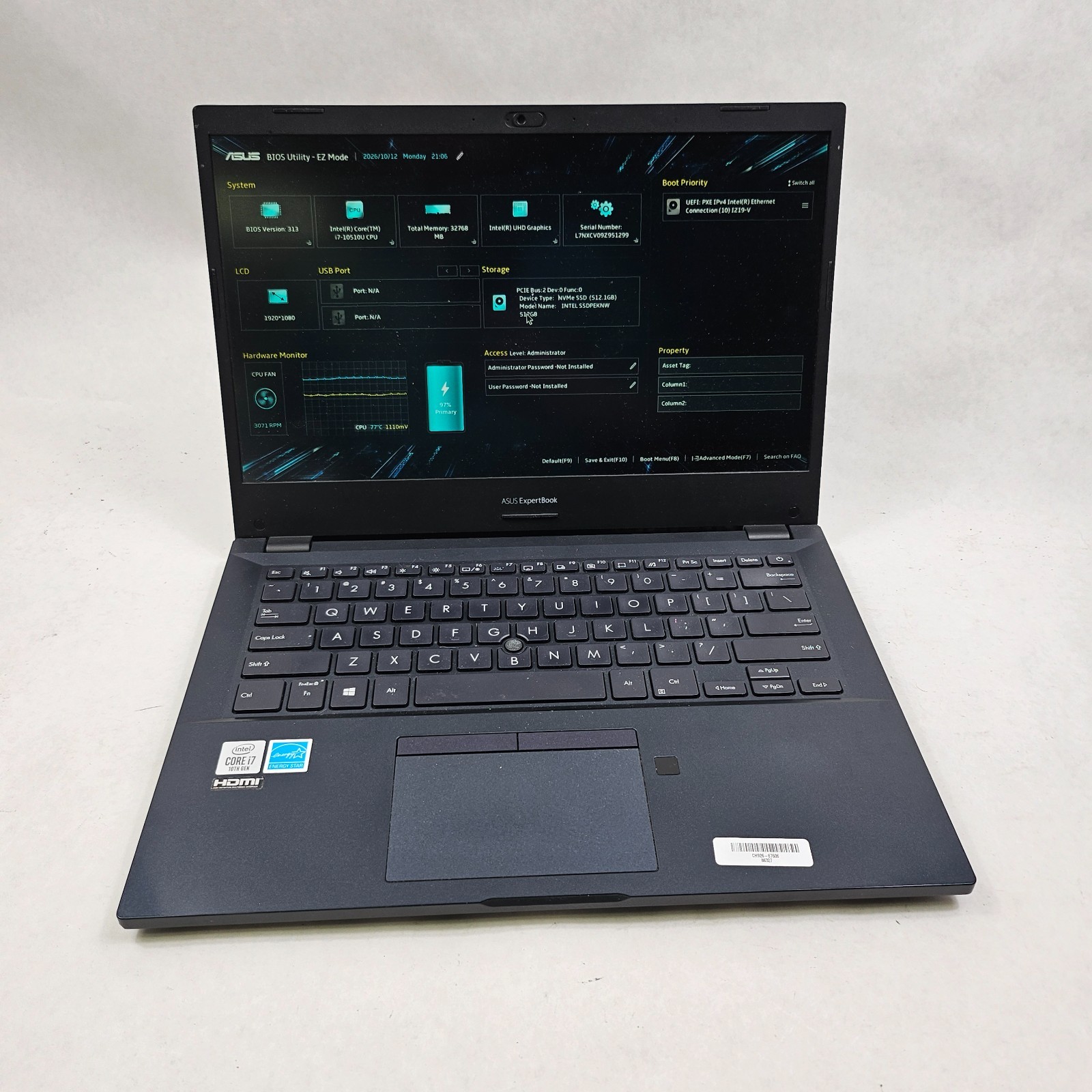 ASUS EXPERTBOOK 14" Intel Core i7-10510U 1.8GHz 32GB RAM 512GB SSD P2451FA