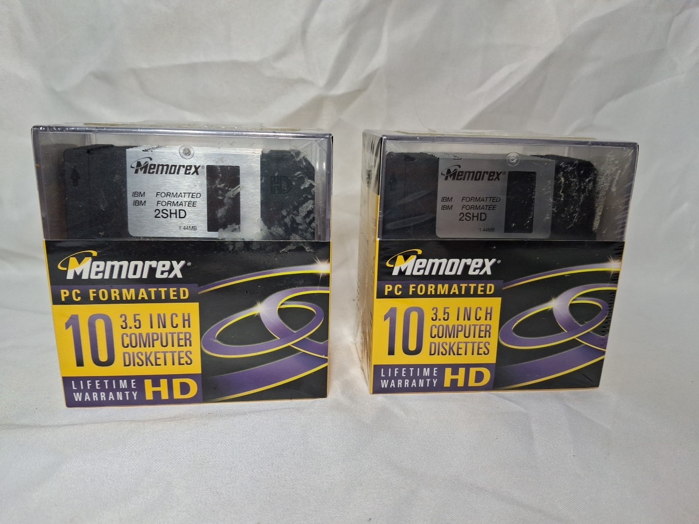 2 packs, Memorex PC Formatted  - 3.5" Computer Diskettes High Density - NEW