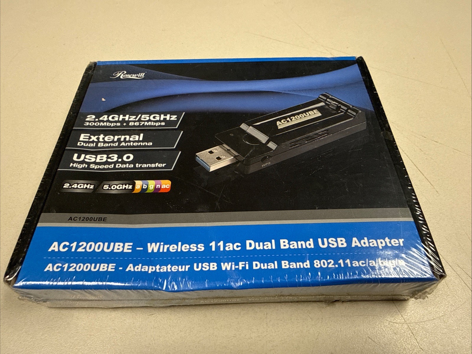 Rosewill AC1200UBE - Wireless 11ac Dual Band USB Adapter 2.4Ghz/5Ghz USB3.0
