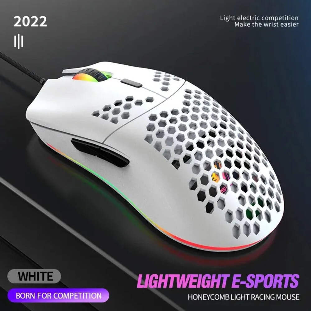 M1 Wired Lightweight Gaming Mouse 69g Ultralight Honeycomb Shell RGB Chroma Back