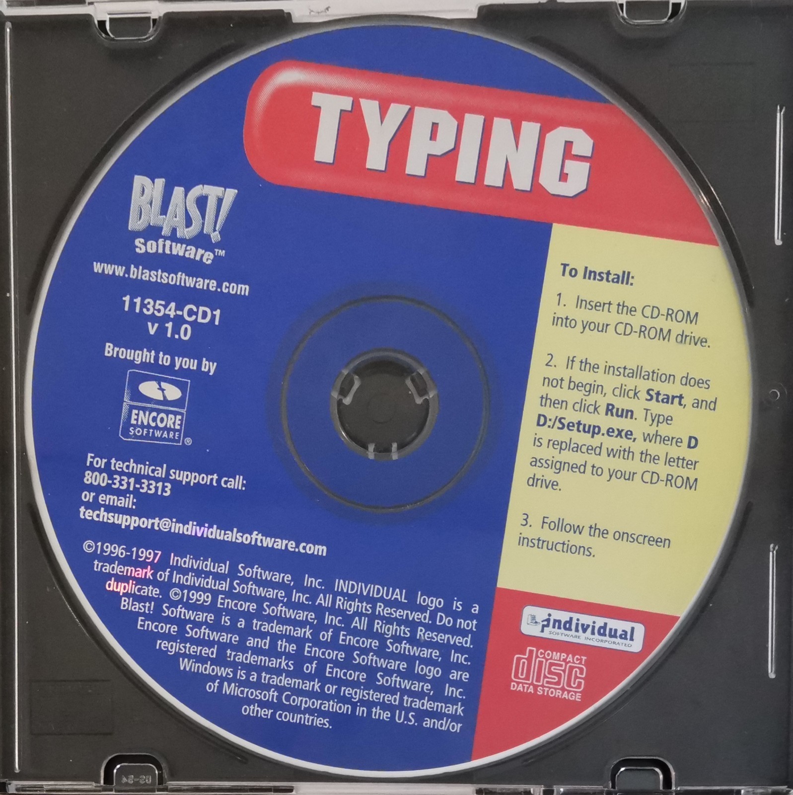 Vintage Blast Typing Tutor Software Windows PC CD-ROM (1999) VERY GOOD 