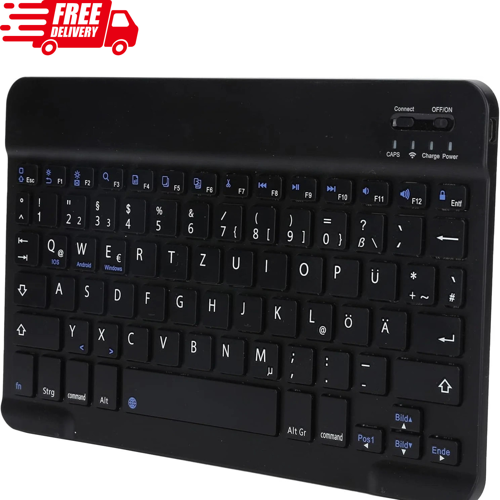 German Keyboard 10Inch Keyboard German Layout USB Computer Keyboard for Laptop