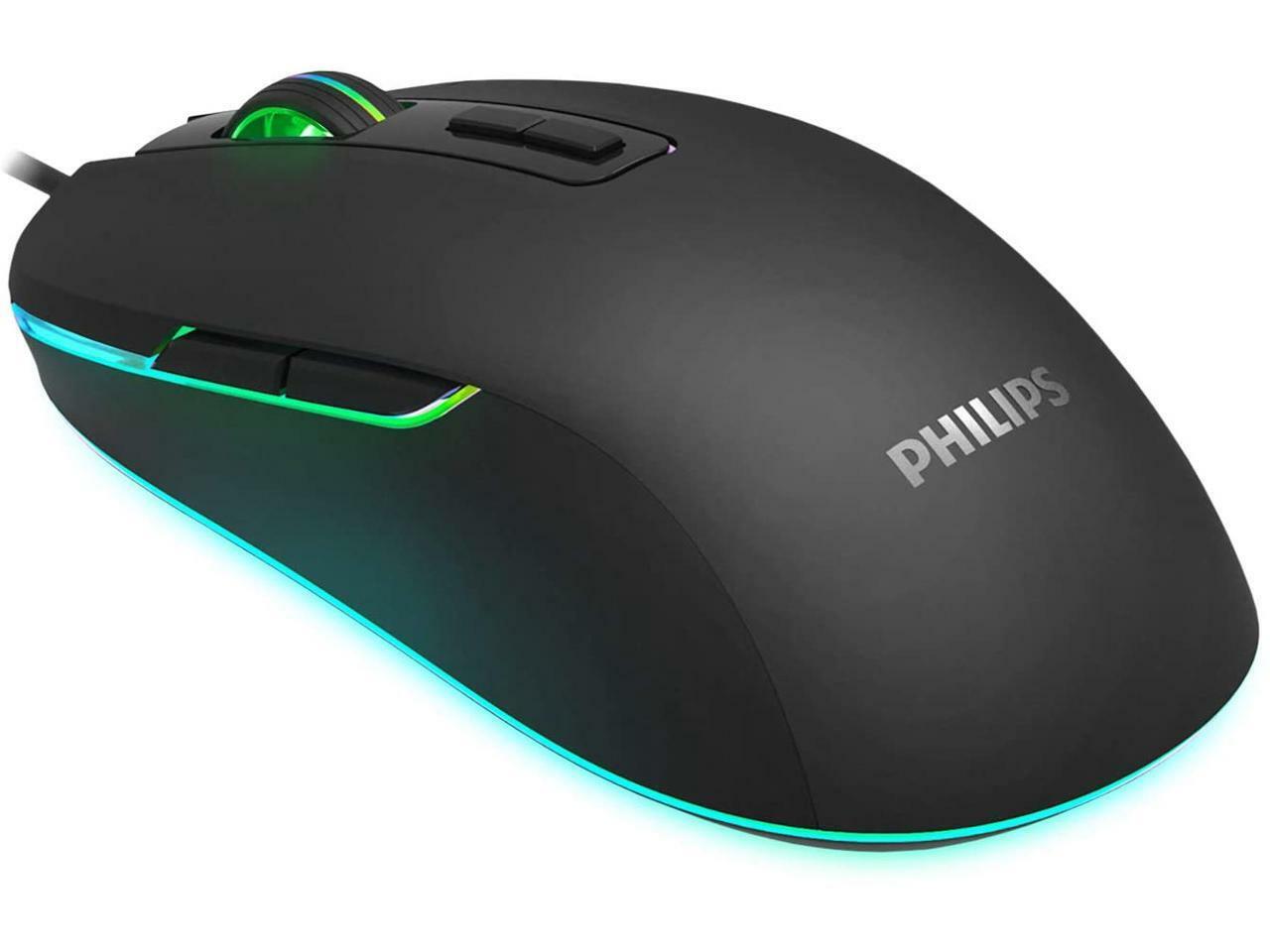 PHILIPS RGB Wired Gaming Mouse,  Adjustable DPI,Comfortabl,Ergonomic Optical PC 