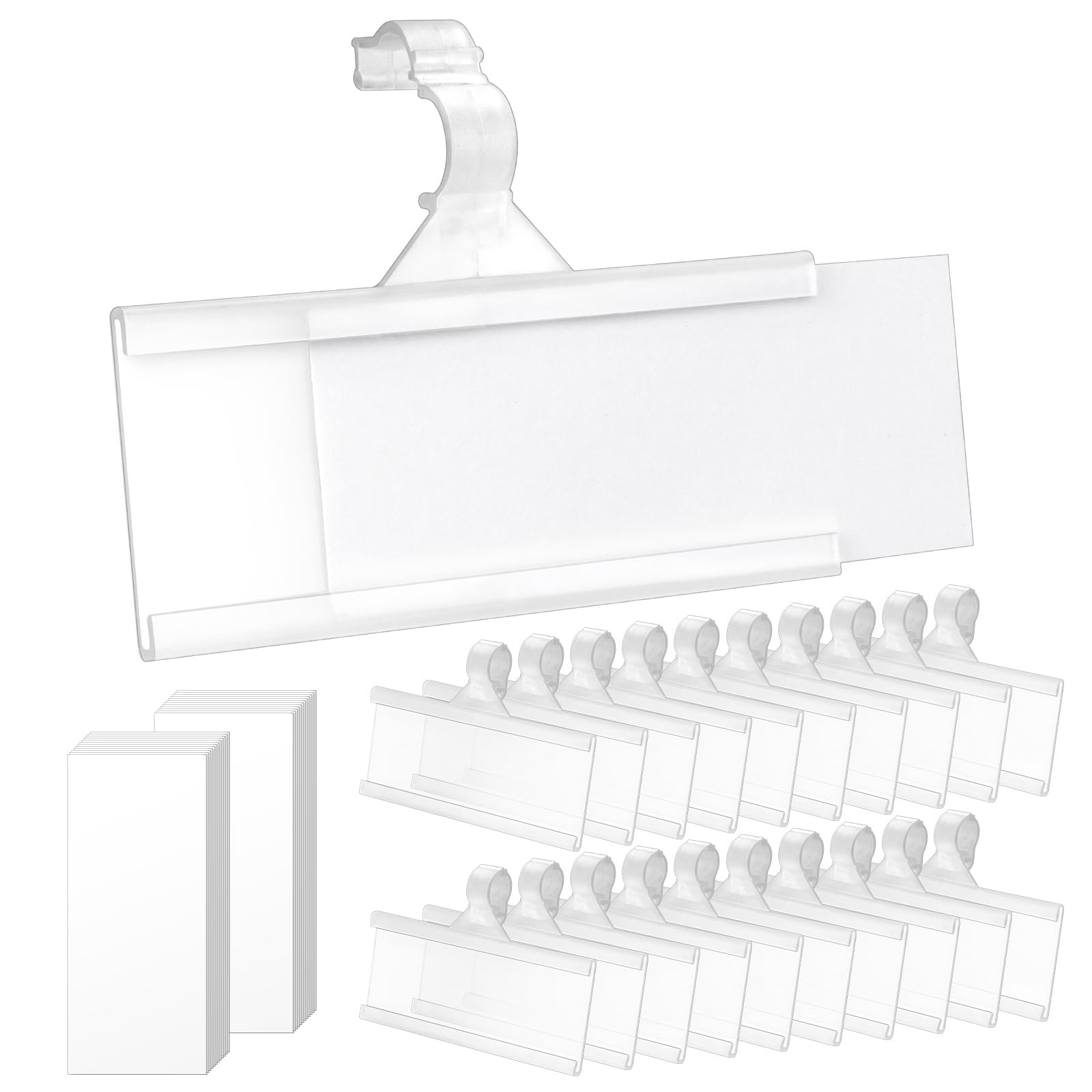 25Pcs Wire Shelf Label Holder, Reusable Plastic Shelf Tags for Pantry Retail ...